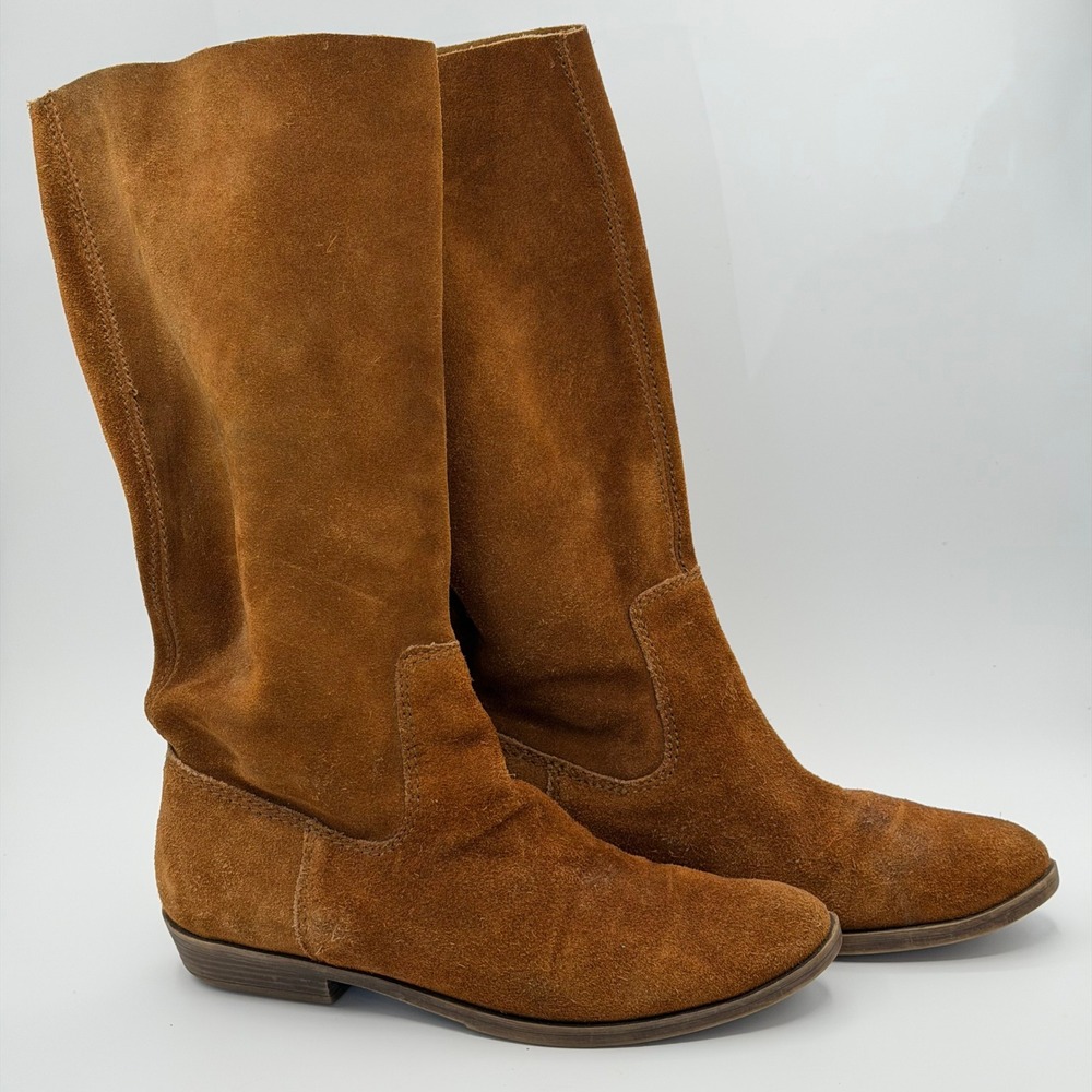 Nine West Vintage America Slouchy Brown Suede Riding Boots Womens 8 Retro Boho
